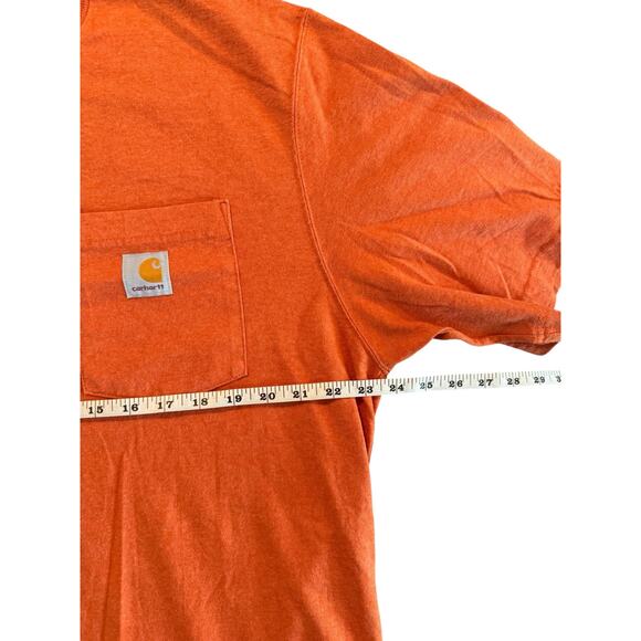 Carhartt L Tall Orange Pocket T-Shirt Men’s Loose Fit Workwear Heavyweight Tee - Picture 9 of 10